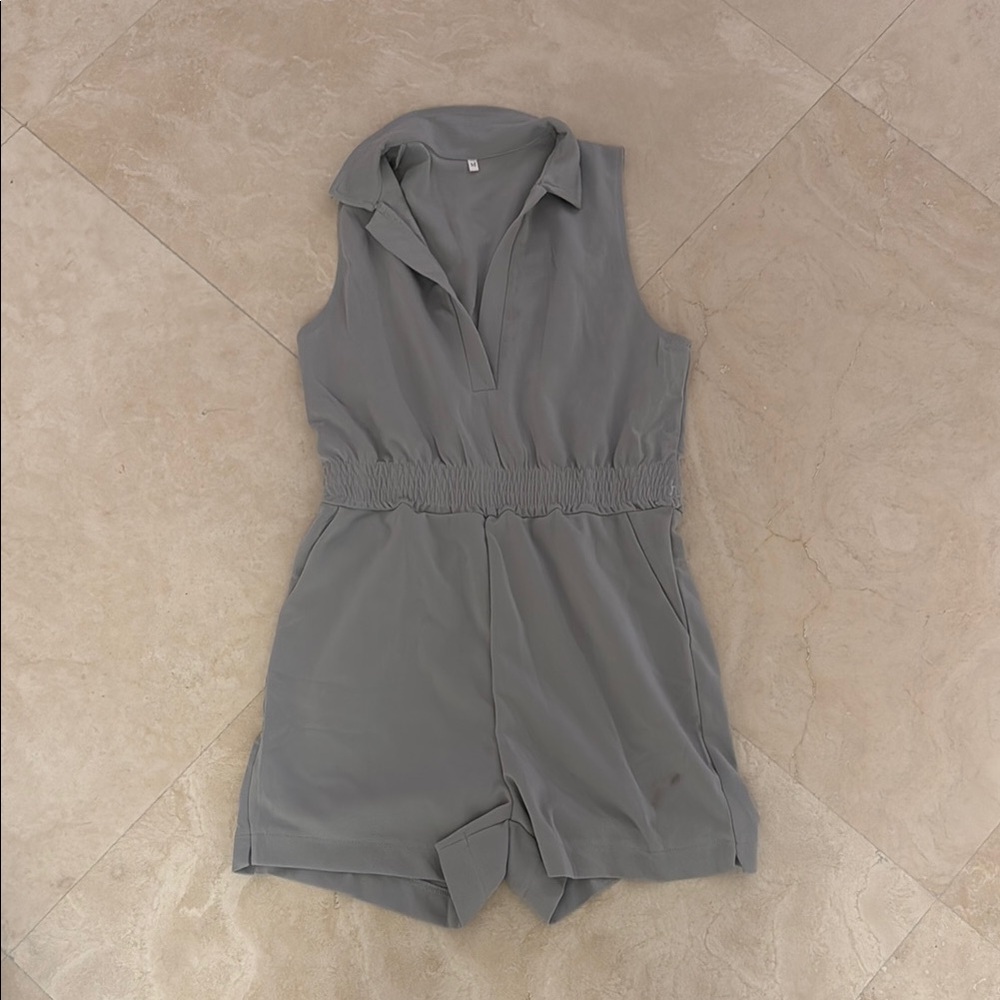 Gray polo romper